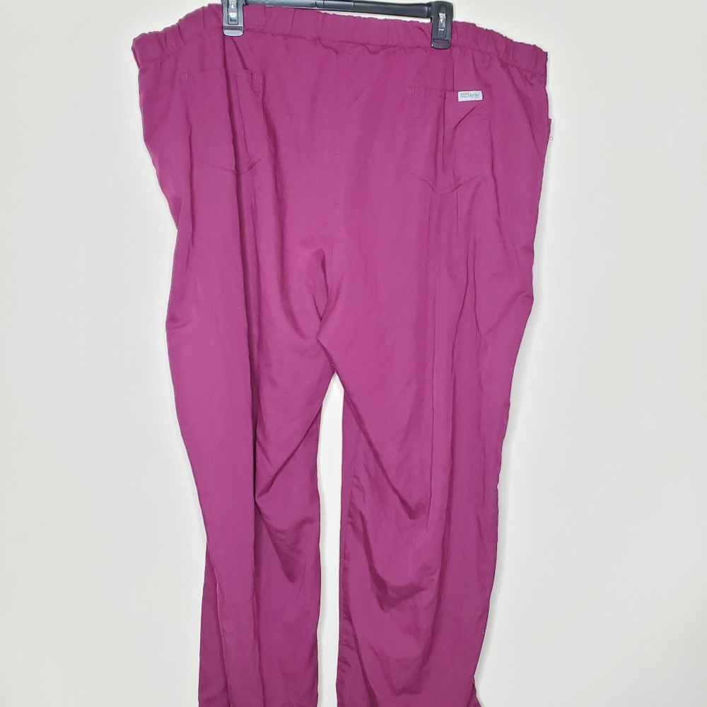 Grey’s Anatomy Scrubs Womens Burgundy Plum Purple Maroon Pants 4XL - Picture 3 of 9